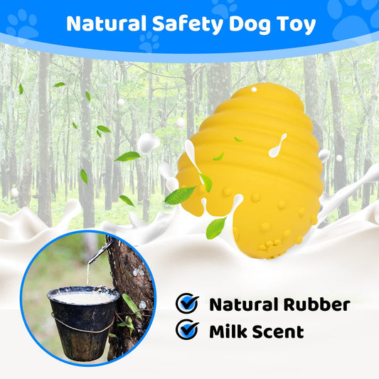 Egg-shaped Dog Food Teething Toy Yellow