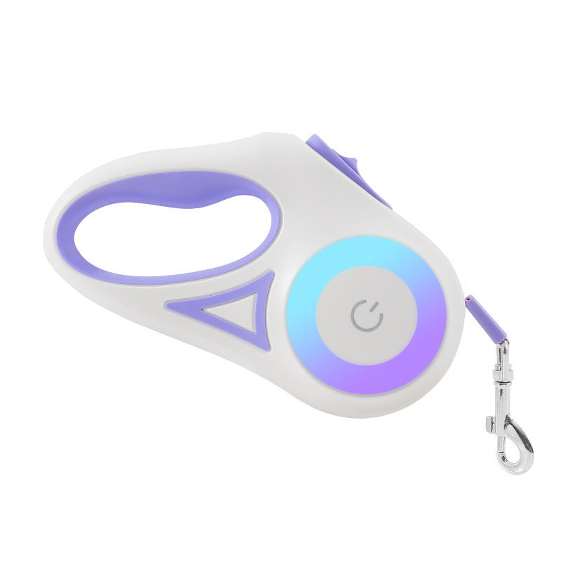2-in-1 Retractable Dog Leash with Collar - Spotlight for Night Walks