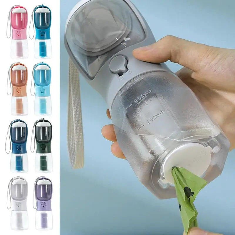 3-in-1 Pet Feeder – Portable Food, Water & Waste Bag Dispenser for Your Pet – Made with FDA-Approved PC Material