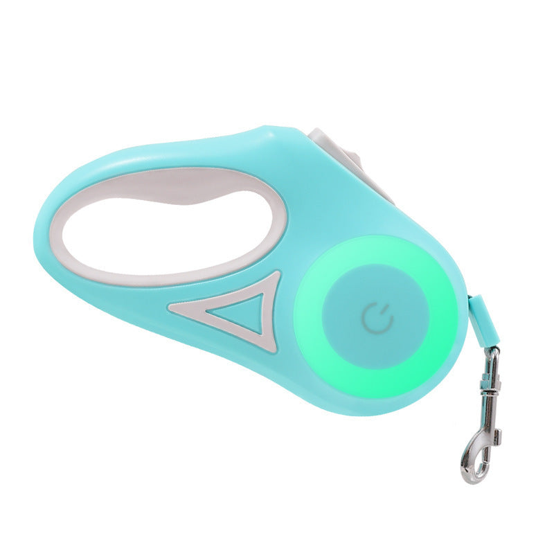 2-in-1 Retractable Dog Leash with Collar - Spotlight for Night Walks