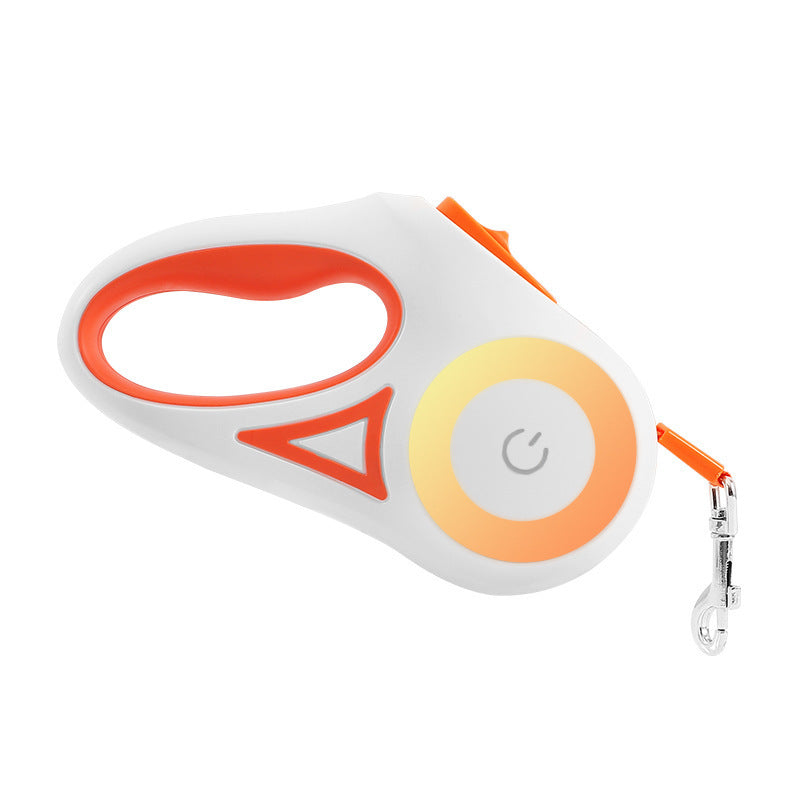 2-in-1 Retractable Dog Leash with Collar - Spotlight for Night Walks