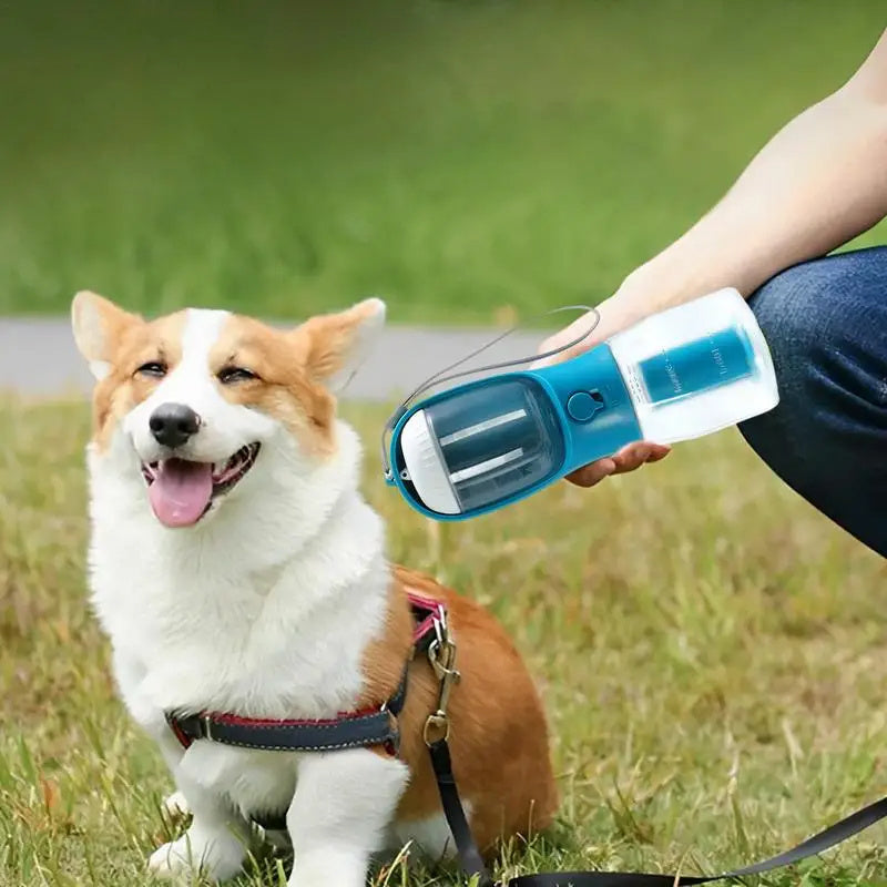 3-in-1 Pet Feeder – Portable Food, Water & Waste Bag Dispenser for Your Pet – Made with FDA-Approved PC Material
