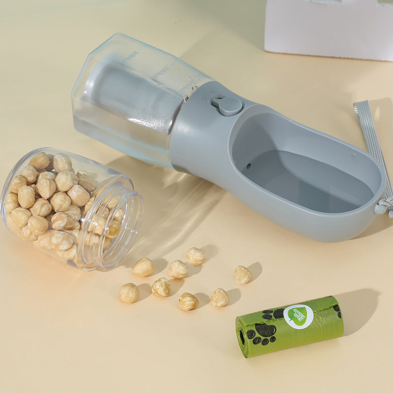 3-in-1 Pet Feeder – Portable Food, Water & Waste Bag Dispenser for Your Pet – Made with FDA-Approved PC Material