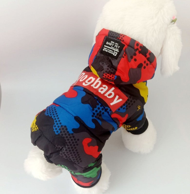 Dog Clothes Winter Cotton-padded Four-legged